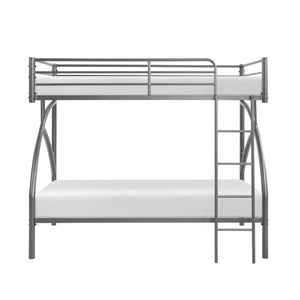 English Elm Gray Metal Twin-Over-Full Bunk Bed with Modern Lines, Space-Saving Youth Bedroom Centerpiece, Easy Assembly Gray 76.25 L x 45.25 W x 7.75 H B011P248592