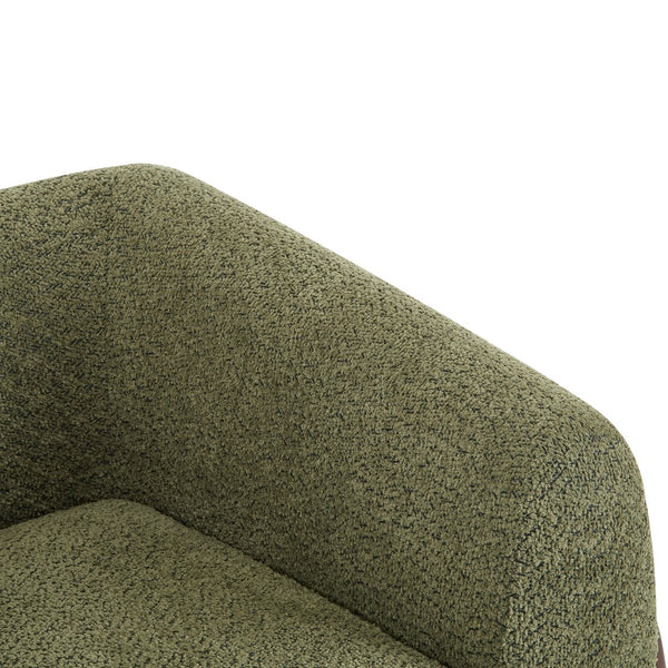 English Elm Christopher Knight Home® - Modern Upholstered Round Arm Accent Chair with Velvet Finish, Elegant Curved Back and Three Legs Design Olive Green,Walnut 39.5 L x 32.5 W x 23.25 H N776P216196G