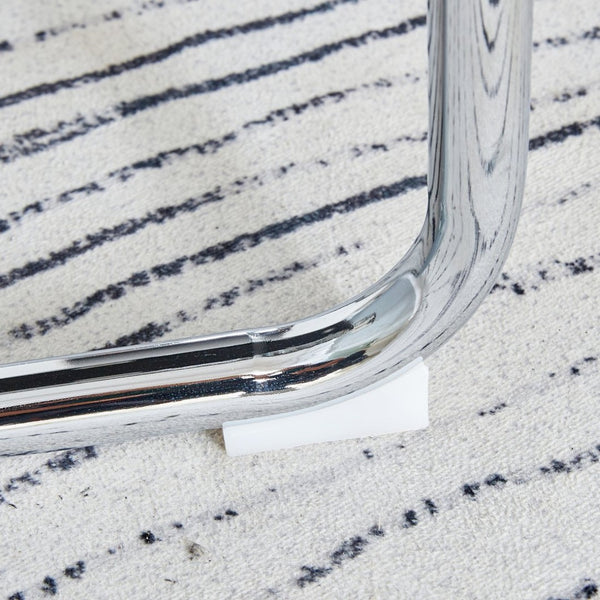 English Elm Table And Chair Set - Elegant Marble Pattern Mdf Dining Set With 6 Comfortable Black Pu Chairs W1151S02184-GIGA