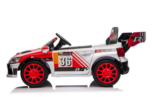 English Elm 12v4a Kids Ride on Car Dual Motor Luxury Coupe with Remote Control and Shock Absorbers Red W1620P326865