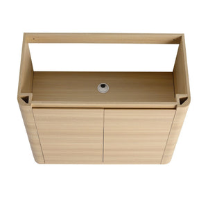 English Elm 36'' Freestanding Bathroom Vanity Plywood Cabinet Ceramic Sink Soft Close Doors W999P351893