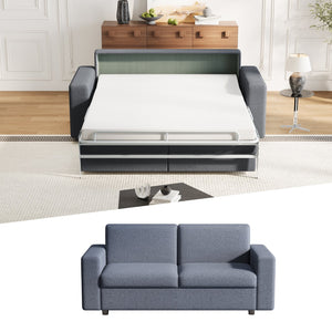 English Elm Pull Out Sofa Bed Full Size Sleeper Sofa with Memory Foam Dual-Layer Mattress, Space-Saving Loveseat DARK GREY W3795P357849