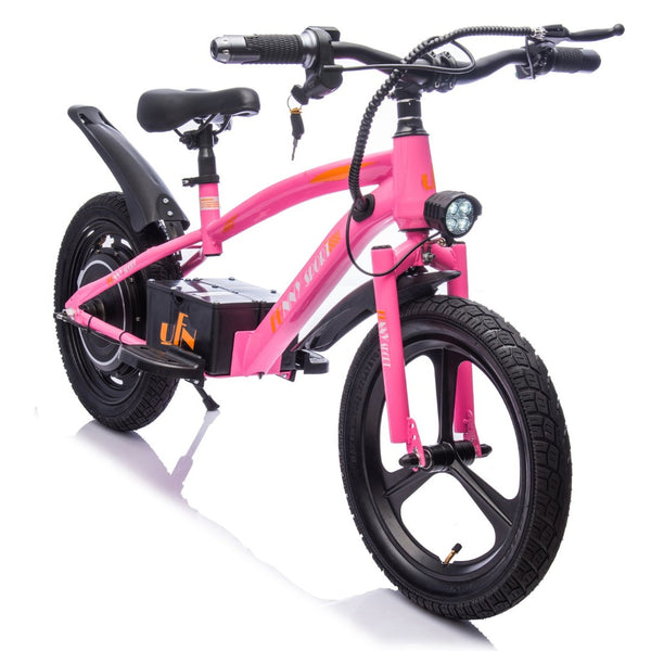English Elm 24v Kids Electric Dirt Bike 300w Motor 16in Pneumatic Tires Adjustable Seat Ages 5 to 12 Pink W1578P335443