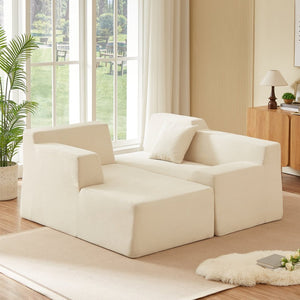 English Elm Modern Corduroy L-shaped Sectional Sofa with High Back for Minimalist Living Rooms W3396P415591