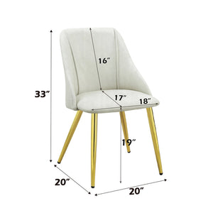 English Elm Set Of 2 Modern White Synthetic Leather Dining Chairs With Gold Metal Base For Chic Interiors B016P322894-GIGA