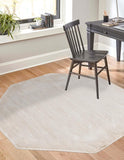 Unique Loom Finsbury Kate Machine Made Solid Rug Ivory, Beige 7' 10" x 7' 10"