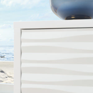 English Elm Side Table - Elegant White Finish With 2 Drawers For Storage, Perfect For Any Room Décor Style B356P367935-GIGA