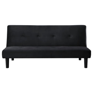 English Elm Boston Armless Tufted Convertible Sofa Bed - Compact Black Upholstered Frame, Cozy Guest Seating and Lounging Space for Small Living Rooms B062P354048