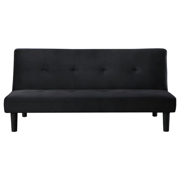 English Elm Boston Armless Tufted Convertible Sofa Bed - Compact Black Upholstered Frame, Cozy Guest Seating and Lounging Space for Small Living Rooms B062P354048