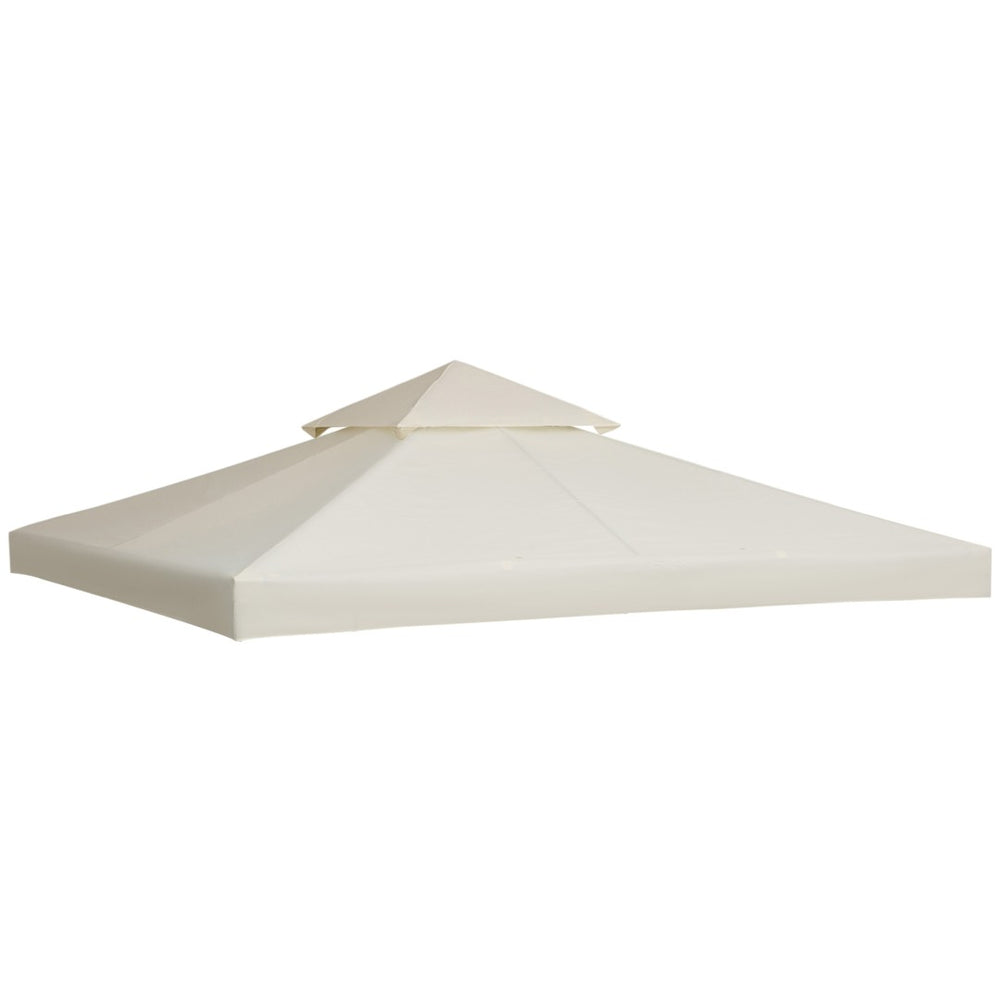 English Elm Outsunny Two Tier Vented Gazebo Replacement Canopy Uv Resistant Polyester Cover Cream W2225P174269