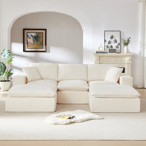 English Elm Modern Chenille Cloud Sofa - Plush, Modular Design For Ultimate Comfort In Living Rooms & Offices W3396S00046