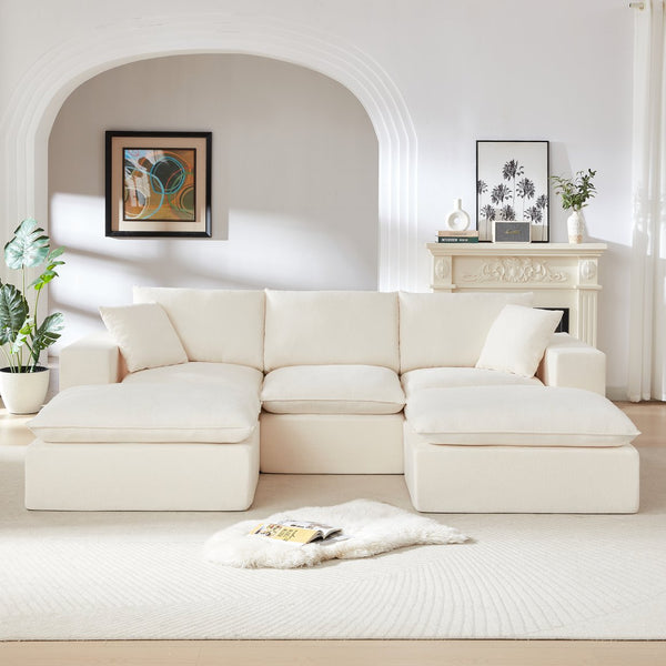 English Elm Modern Chenille Cloud Sofa - Plush, Modular Design For Ultimate Comfort In Living Rooms & Offices W3396S00046