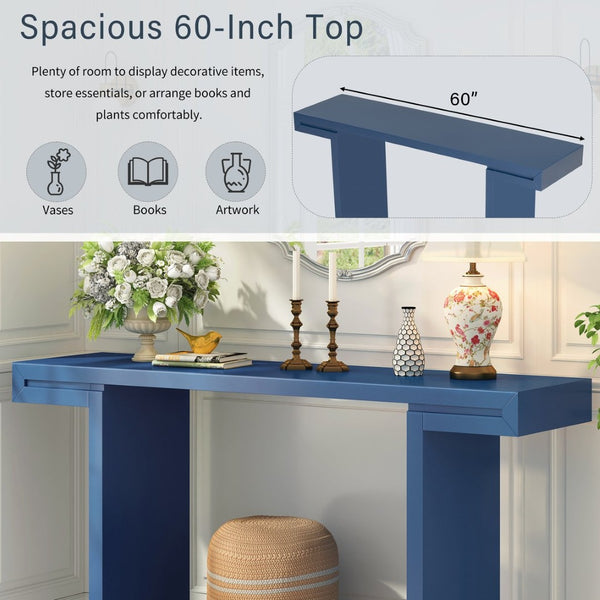 English Elm U-style 60 Inch Geometric Console Table Painted Mdf Foyer Entryway Living Room N711P303209V