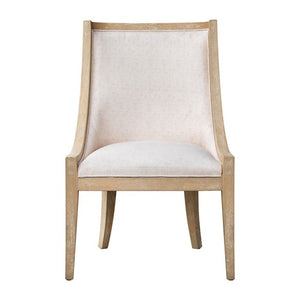 English Elm Upholstered Reclaimed Wheat Dining Chair with Nailhead Trim, Solid Wood Frame, 300 lb Capacity, Polyester Upholstery B035P256569