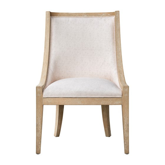 English Elm Upholstered Reclaimed Wheat Dining Chair with Nailhead Trim, Solid Wood Frame, 300 lb Capacity, Polyester Upholstery B035P256569
