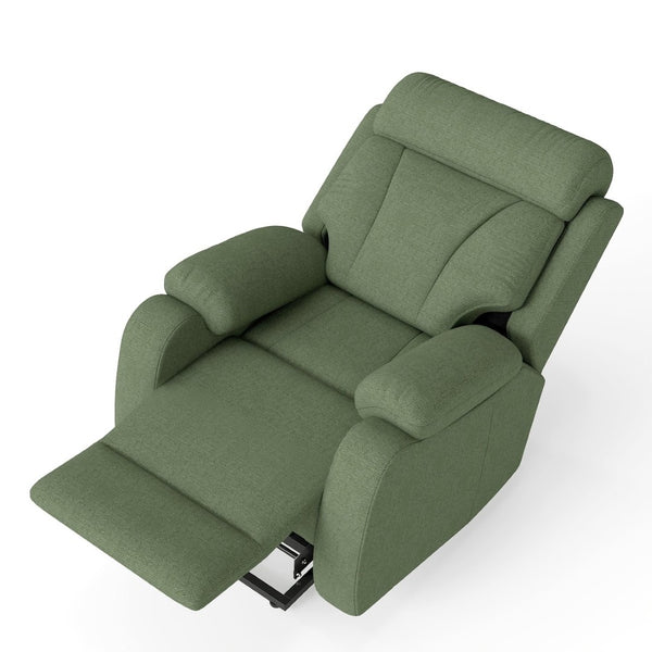 English Elm Power Lift Recliner For Seniors - Elegant Electric Chair With Remote Control & Side Pocket, Dark Green Velvet W1028S00056-GIGA