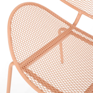 English Elm Christopher Knight Home® - ELBA Modern Mesh Shell Chat Set with Powder-Coated Iron Frame, Retro Minimal Outdoor Seating Orange N775P250740O