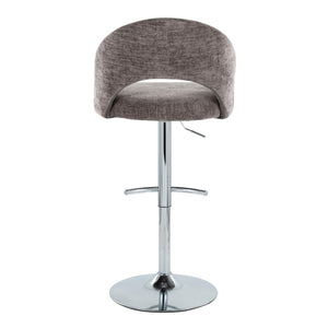 English Elm Adjustable Swivel Barstools Set of 2 Fabric Seat Black Metal Base Kitchen Counter Dark Grey B202S02006