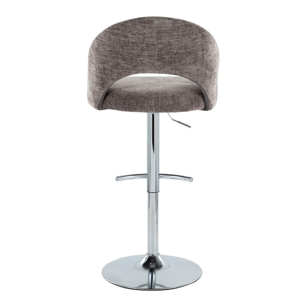 English Elm Adjustable Swivel Barstools Set of 2 Fabric Seat Black Metal Base Kitchen Counter Dark Grey B202S02006