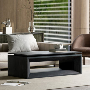 English Elm 43.3'' Wood Veneer Lift Top Coffee Table with Hidden Storage for Living Room Black W1435P453256