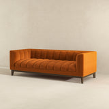 English Elm Ashcroft Furniture - Melissa Mid-Century Orange Velvet Modern Sofa