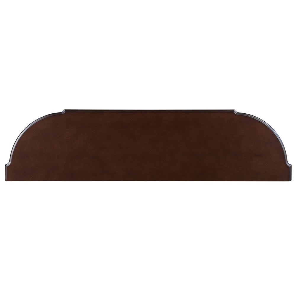 English Elm Retro Curved Wood Console Table 52" Half Moon Entry Table with Solid Pine Frame, 2 Drawers & Shelf, Distressed Finish, Easy Assembly Espresso W1202P178622