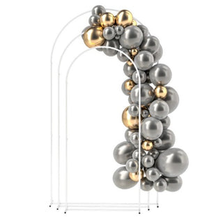 English Elm Balloon Arch Backdrop Stand Set of 3 Graduated Metal Frames for Wedding Decor White T3971P423794
