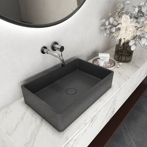 English Elm 19.68'' Rectangular Concrete Vessel Sink Matte Gray Artisan Above Counter Bathroom W1613P368835