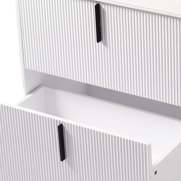 English Elm Christopher Knight Home® - 30" Elegant Bathroom Vanity With Ceramic Sink, Soft-Close Drawers & Fluted Design In Timeless White N817P295761W