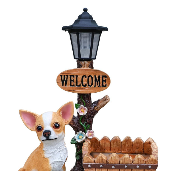 English Elm Sitting Corgi Resin Planter Sculpture Whimsical Porch Garden Decor with Succulent Cavity W5398P464244