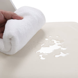 English Elm Upholstered solid wood folding chair with plush PU cushion, space-saving portable seating for events/home gatherings Beige+White W495P193649