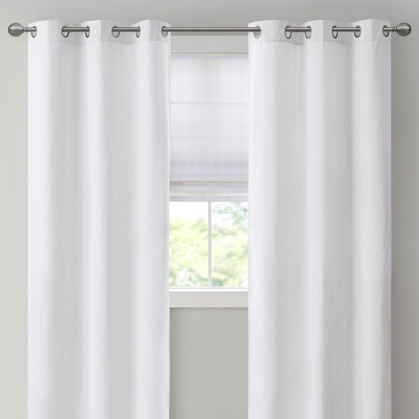 English Elm Basketweave Roman Shade with Thermal Foam Backing for Energy Efficiency, Cordless Easy Operation and Privacy White 11.42 L x 5.38 W x 7.48 H B035129705