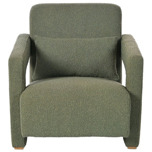 English Elm Mirod Architectural Accent Chair with Lumbar Support and Square Wood Block Legs N760P193221C
