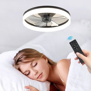 English Elm Ceiling Fan With Dimmable Led Light – Compact Smart Control For Low Ceilings & Modern Spaces W2312P374758