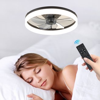 English Elm Ceiling Fan With Dimmable Led Light – Compact Smart Control For Low Ceilings & Modern Spaces W2312P374758
