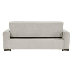 English Elm Transitional Michah Convertible Sofa with Pull-Out Bed Light Gray Textured Fabric Solid Wood Frame B011S01527