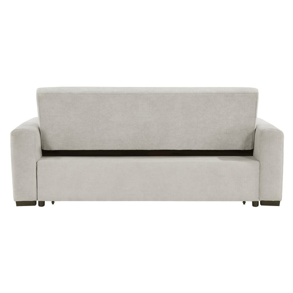English Elm Transitional Michah Convertible Sofa with Pull-Out Bed Light Gray Textured Fabric Solid Wood Frame B011S01527