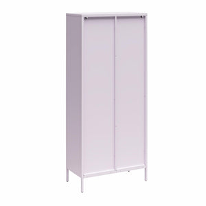 English Elm Luna Tall 2-Door Accent Cabinet with Fluted Glass Doors, Metal Frame, Oval Design & Adjustable Shelves B2733P393046