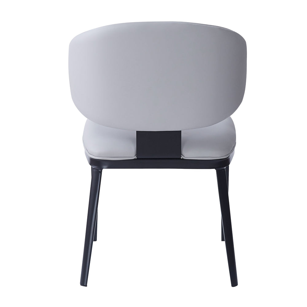 English Elm Christopher Knight Home® - PU PU Leather Upholstered Dining Chair with Crescent Back and Metal Legs, Easy-Clean Chic Design Black+ Gray N768P263098G