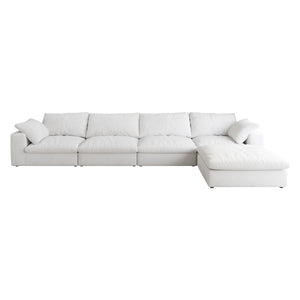 English Elm Cloud Modular Sectional Sofa – 160" L-Shaped Comfort Couch With Ottoman For Modern Living Spaces W2824S00011