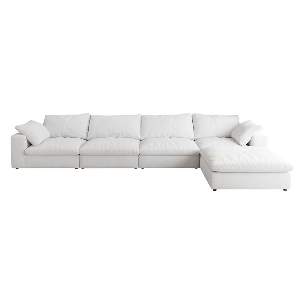 English Elm Cloud Modular Sectional Sofa – 160" L-Shaped Comfort Couch With Ottoman For Modern Living Spaces W2824S00011