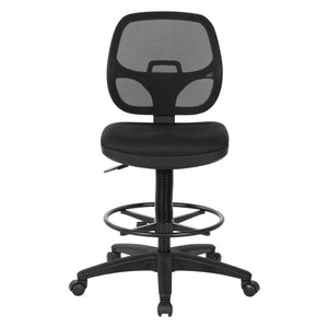 OSP Home Furnishings Deluxe Ergonomic Mesh Back Drafting Chair with Lumbar Support and Adjustable Footrest A DC2990-A