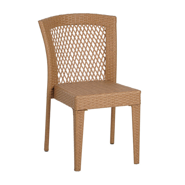 English Elm Christopher Knight Home® - FARLEY Rattan Stacking Sidechair Set of 2 — Durable 300 lb Capacity, Beige Woven Design, Easy Assembly Light Brown N762P234585A