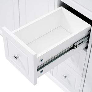 English Elm [video] 60 Inch Freestanding Bathroom Vanity Dual Resin Sinks Soft Close White Cabinet N759S351759K