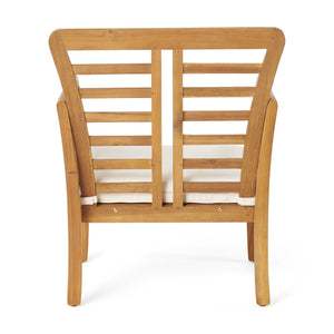 English Elm Christopher Knight Home® - CAYDON Brown Acacia 2 Club Chairs & Table Set – Weather-Resistant Slat Design, Modern Curved Frames 56817.00SET