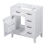 English Elm 30" Bathroom Vanity Without Sink, Cabinet Base Only, Bathroom Cabinet With Drawers, Solid Frame and Mdf Board, White