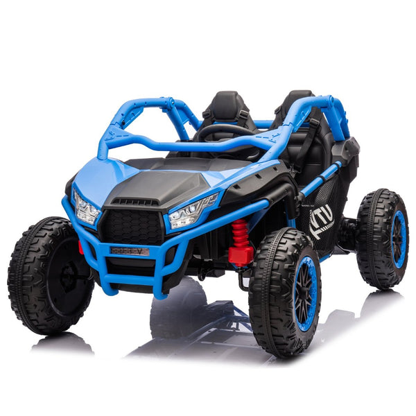 English Elm 24v Two Seater Kids Utv with Parental Remote Dual Motors Four Wheel Suspension Led Blue W1578P198432