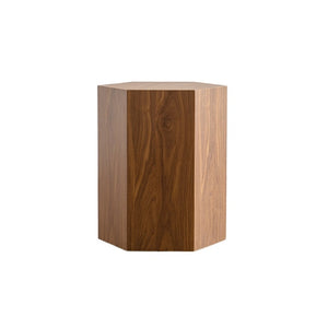 English Elm Hexagon Mdf End Table with Wood Grain Finish Fully Assembled for Small Living Spaces W3158P395506