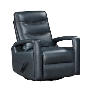 English Elm Modern Navy Swivel Glider Recliner Chair - Breathable Faux Leather, Open Arm, Plush Comfort, Manual Recline B011P396168