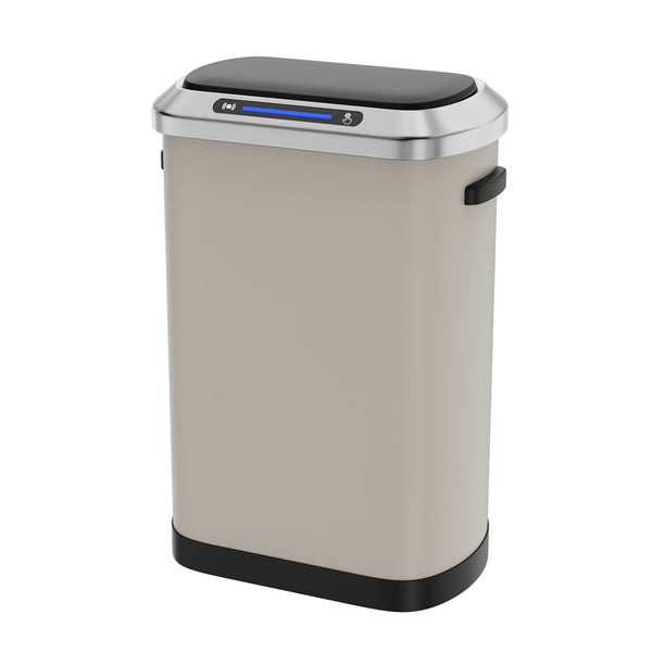 English Elm 50L Smart automatic Trash Can with Silent Slow-Close Lid, Motion Sensor, Durable 0.45mm Steel Body LIGHT GREY W1550P247975